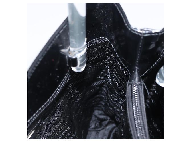 PRADA Borsa a Mano Smalto Nero Auth 156803 - vista 17