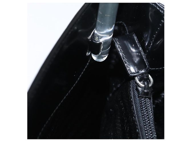 PRADA Borsa a Mano Smalto Nero Auth 156803 - vista 20