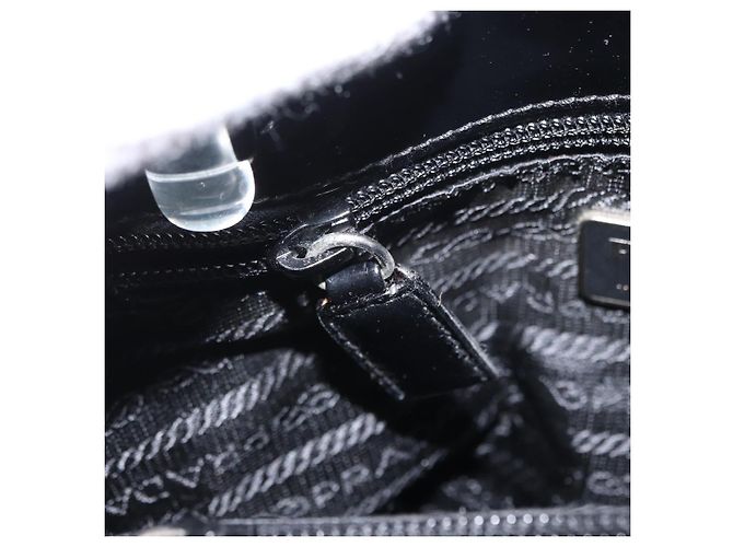 PRADA Borsa a Mano Smalto Nero Auth 156803 - vista 22