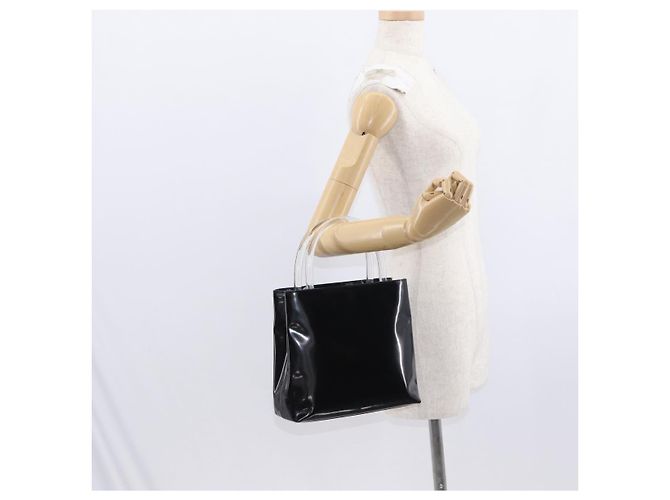 PRADA Borsa a Mano Smalto Nero Auth 156803 - vista 24