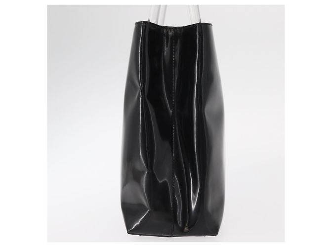 PRADA Borsa a Mano Smalto Nero Auth 156803 - vista 3