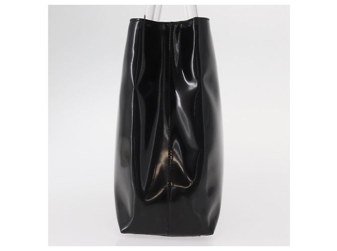 PRADA Borsa a Mano Smalto Nero Auth 156803 - vista 4