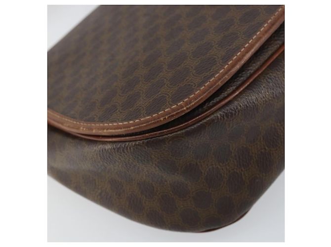 Céline Borsa a spalla in tela Macadam CELINE in pelle PVC marrone e oro Auth fm4980 D'oro - vista 14