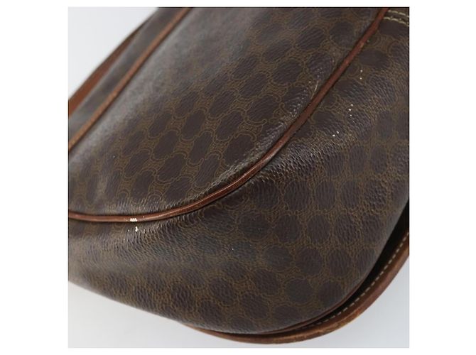 Céline Borsa a spalla in tela Macadam CELINE in pelle PVC marrone e oro Auth fm4980 D'oro - vista 16