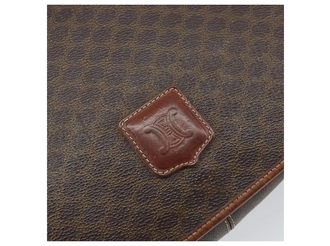 Céline Borsa a spalla in tela Macadam CELINE in pelle PVC marrone e oro Auth fm4980 D'oro - vista 17