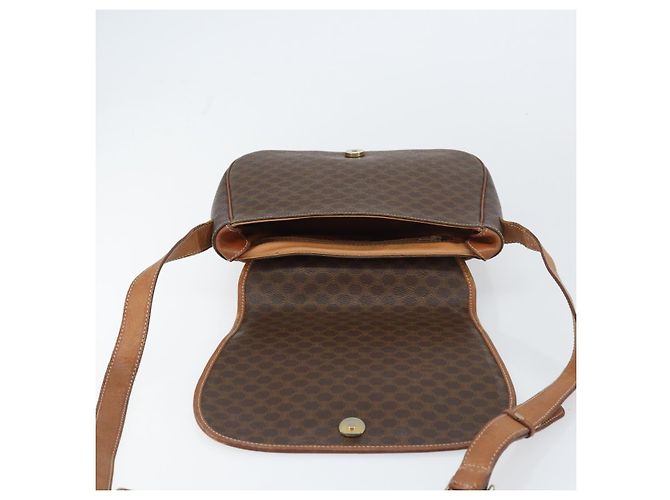 Céline Borsa a spalla in tela Macadam CELINE in pelle PVC marrone e oro Auth fm4980 D'oro - vista 18