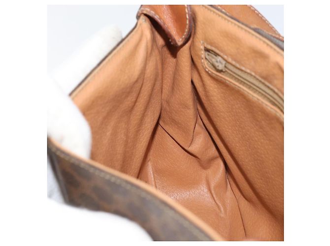 Céline Borsa a spalla in tela Macadam CELINE in pelle PVC marrone e oro Auth fm4980 D'oro - vista 20