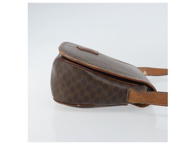 Céline Borsa a spalla in tela Macadam CELINE in pelle PVC marrone e oro Auth fm4980 D'oro - vista 3