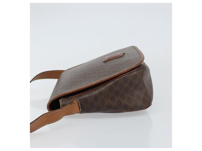 Céline Borsa a spalla in tela Macadam CELINE in pelle PVC marrone e oro Auth fm4980 D'oro - vista 4