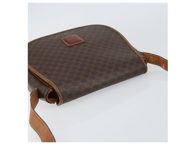 Céline Borsa a spalla in tela Macadam CELINE in pelle PVC marrone e oro Auth fm4980 D'oro - vista 6