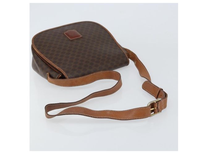 Céline Borsa a spalla in tela Macadam CELINE in pelle PVC marrone e oro Auth fm4980 D'oro - vista 7