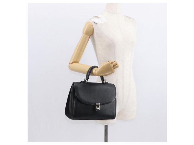 Autre Marque Borsa a mano Burberrys in pelle nera e argento Auth ep12447 Nero - vista 21