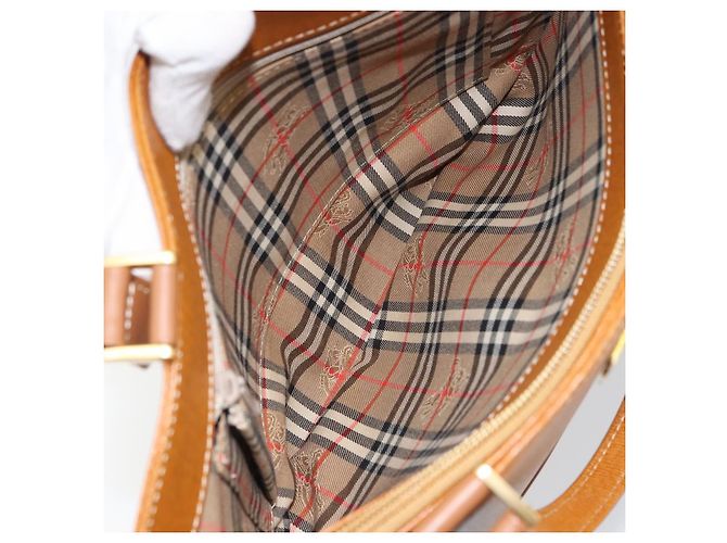 Burberry Tote Bag aus Leder Braun Gold Auth ep12232 Golden - Ansicht 12