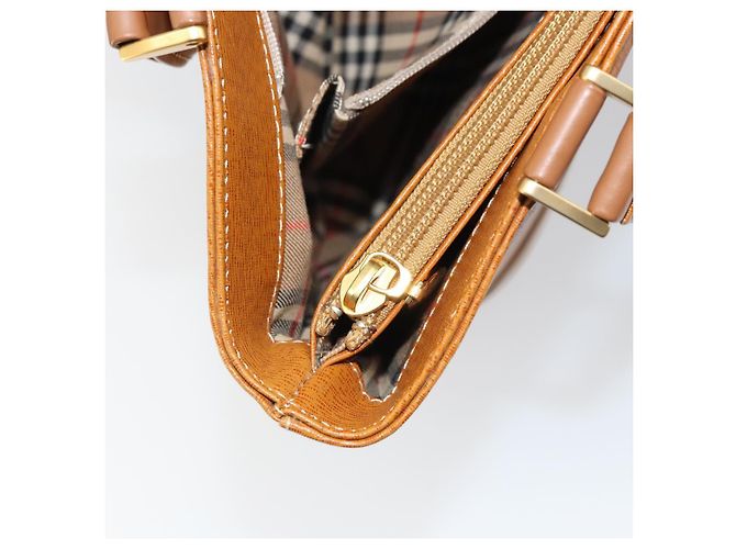 Burberry Tote Bag aus Leder Braun Gold Auth ep12232 Golden - Ansicht 21