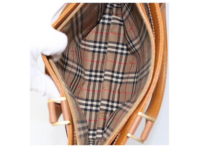 Burberry Tote Bag aus Leder Braun Gold Auth ep12232 Golden - Ansicht 22