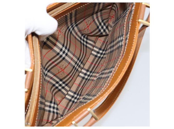 Burberry Tote Bag aus Leder Braun Gold Auth ep12232 Golden - Ansicht 23