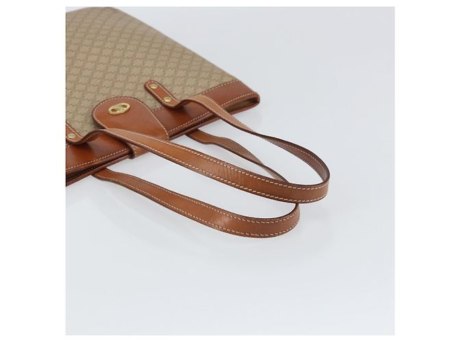 Céline Borsa Tote in Tela Macadam CELINE PVC Beige Oro Auth 156447 D'oro - vista 7