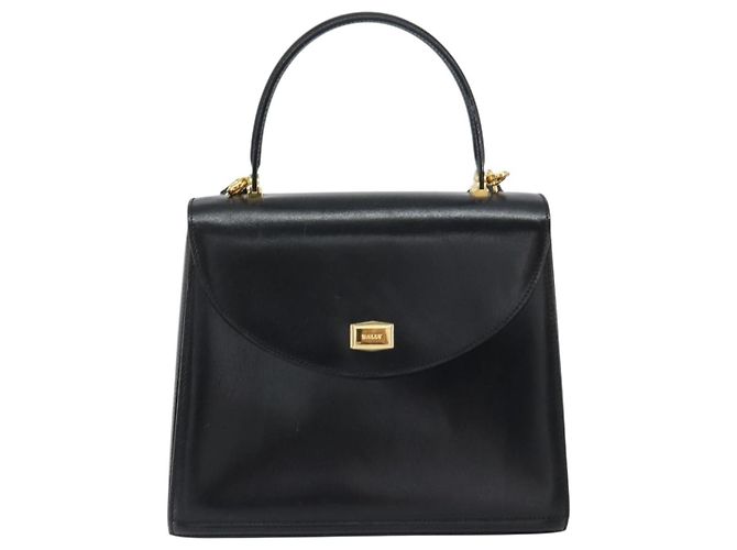 BALLY Borsa a mano in pelle 2 vie Nero Oro Auth 159743 D'oro - vista 13
