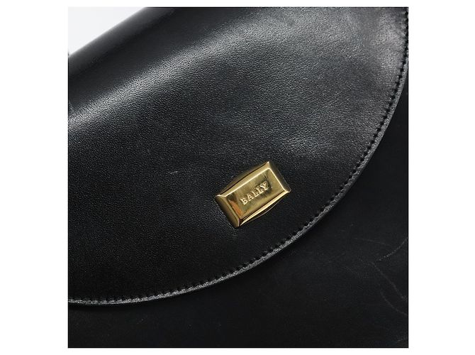 BALLY Borsa a mano in pelle 2 vie Nero Oro Auth 159743 D'oro - vista 18