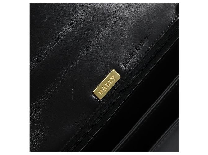 BALLY Borsa a mano in pelle 2 vie Nero Oro Auth 159743 D'oro - vista 19