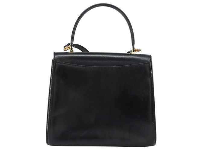 BALLY Borsa a mano in pelle 2 vie Nero Oro Auth 159743 D'oro - vista 2