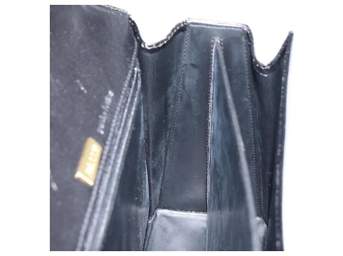 BALLY Borsa a mano in pelle 2 vie Nero Oro Auth 159743 D'oro - vista 20