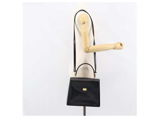 BALLY Borsa a mano in pelle 2 vie Nero Oro Auth 159743 D'oro - vista 25