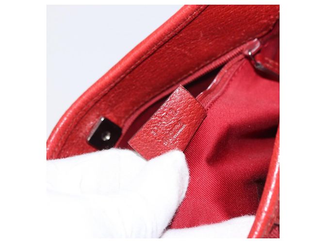 Borsa a Spalla GG Canvas Gucci Rossa Argento 113012 Auth 156421 Rosso - vista 12