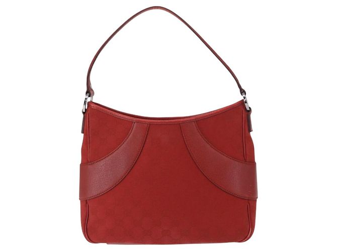 Borsa a Spalla GG Canvas Gucci Rossa Argento 113012 Auth 156421 Rosso - vista 13