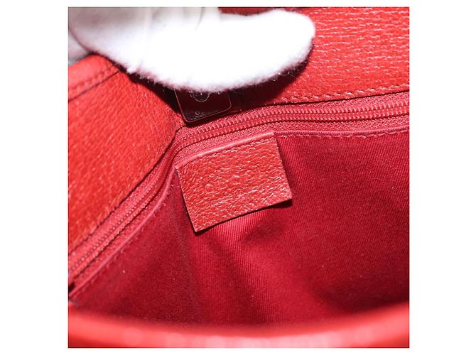 Borsa a Spalla GG Canvas Gucci Rossa Argento 113012 Auth 156421 Rosso - vista 17