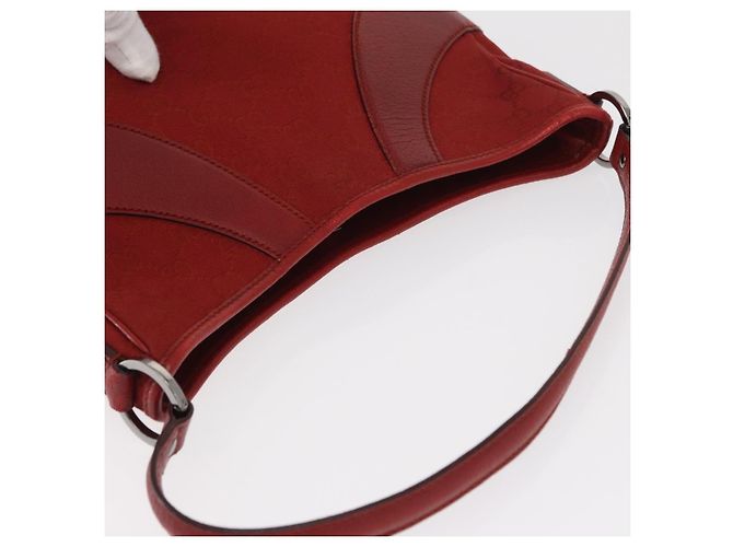 Borsa a Spalla GG Canvas Gucci Rossa Argento 113012 Auth 156421 Rosso - vista 6