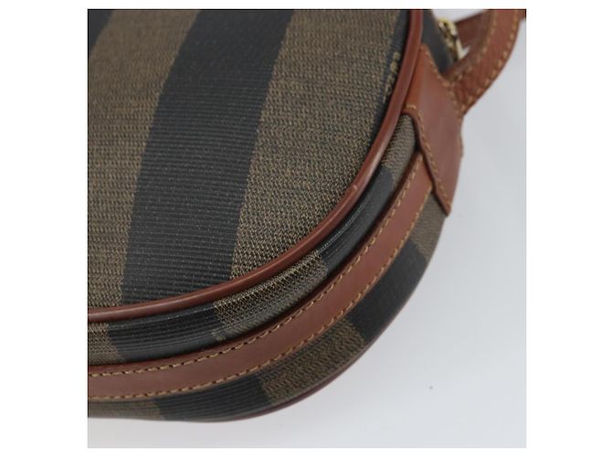 Pequin Borsa a Spalla in Tela Pecan FENDI PVC Nero Marrone oro Auth 155395 D'oro - vista 15