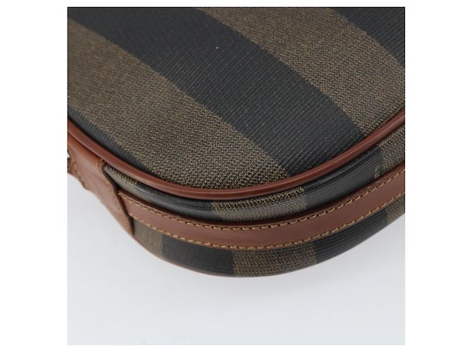 Pequin Borsa a Spalla in Tela Pecan FENDI PVC Nero Marrone oro Auth 155395 D'oro - vista 16