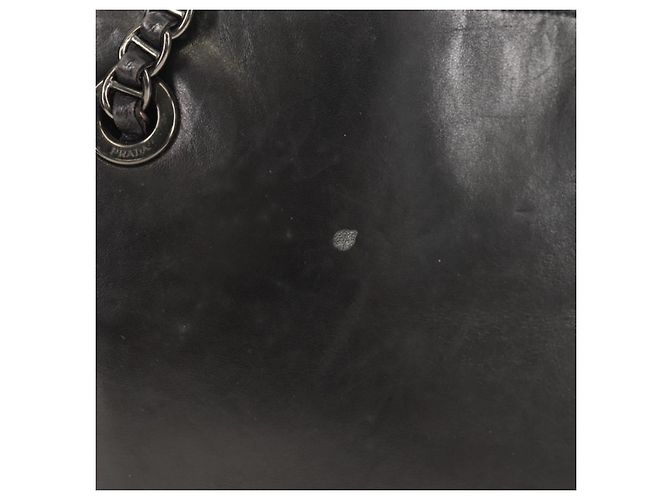 Borsa a Spalla con Catena Prada in Pelle e Nylon Nera Auth ep12271 Nero - vista 4