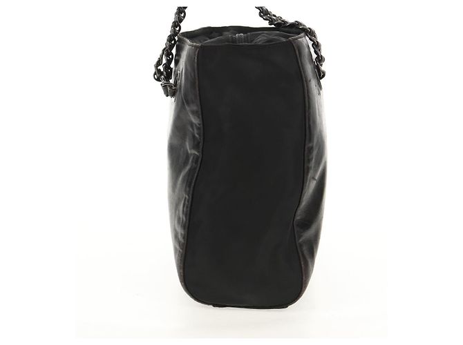 Borsa a Spalla con Catena Prada in Pelle e Nylon Nera Auth ep12271 Nero - vista 5