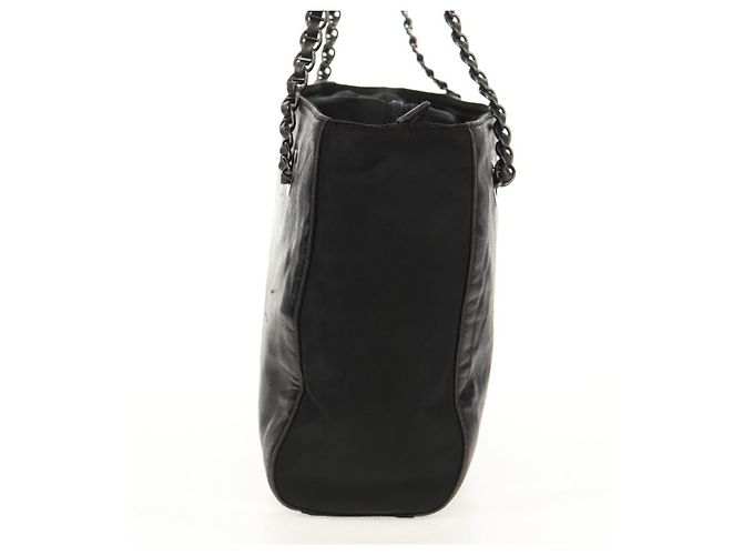 Borsa a Spalla con Catena Prada in Pelle e Nylon Nera Auth ep12271 Nero - vista 6