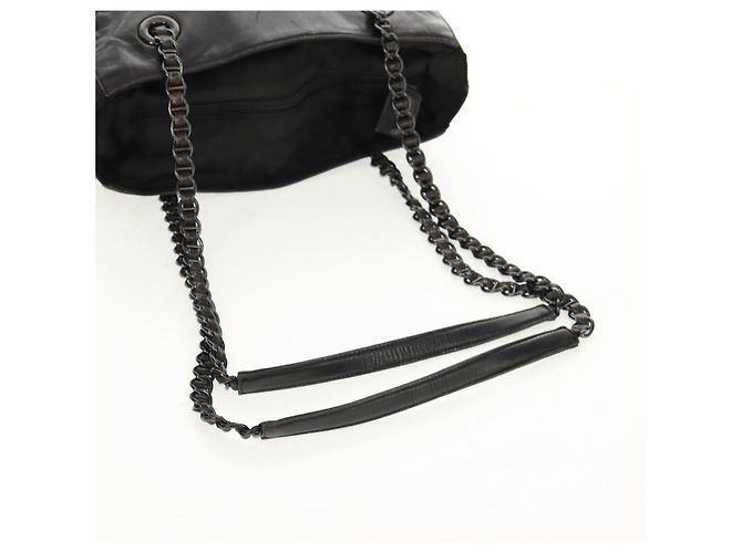 Borsa a Spalla con Catena Prada in Pelle e Nylon Nera Auth ep12271 Nero - vista 9