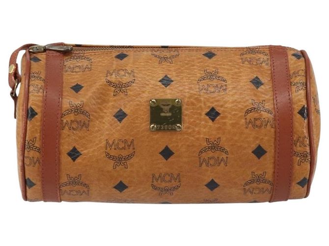 Borsa a Spalla MCM Logogram Vicetos in Pelle PVC Marrone Oro Auth gh1398 D'oro - vista 13