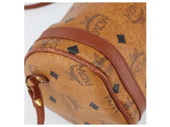 Borsa a Spalla MCM Logogram Vicetos in Pelle PVC Marrone Oro Auth gh1398 D'oro - vista 14
