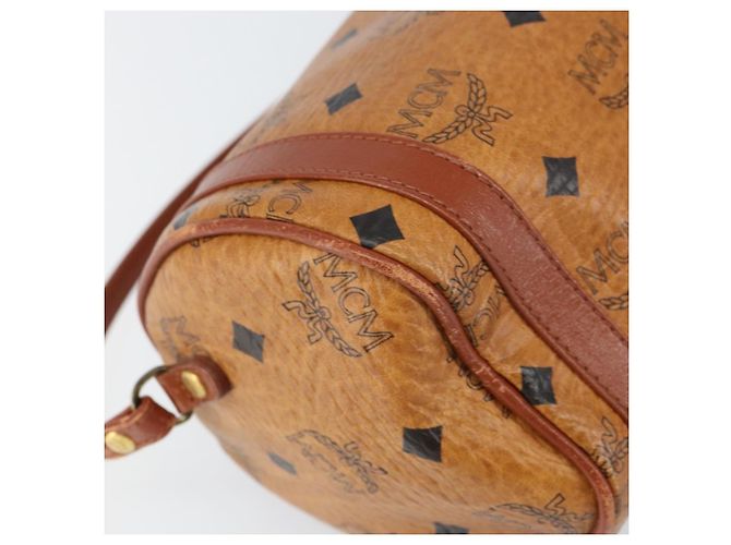 Borsa a Spalla MCM Logogram Vicetos in Pelle PVC Marrone Oro Auth gh1398 D'oro - vista 16
