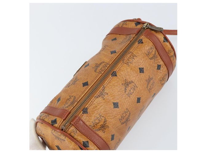 Borsa a Spalla MCM Logogram Vicetos in Pelle PVC Marrone Oro Auth gh1398 D'oro - vista 6