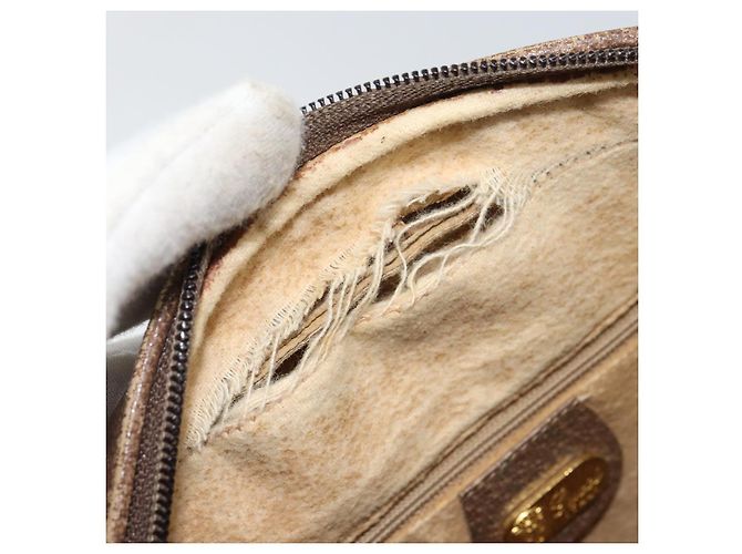 Gucci Borsa a Spalla GG Supreme PVC Beige Oro Auth ep12302 D'oro - vista 10