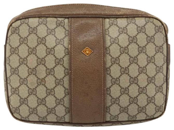 Gucci Borsa a Spalla GG Supreme PVC Beige Oro Auth ep12302 D'oro - vista 13