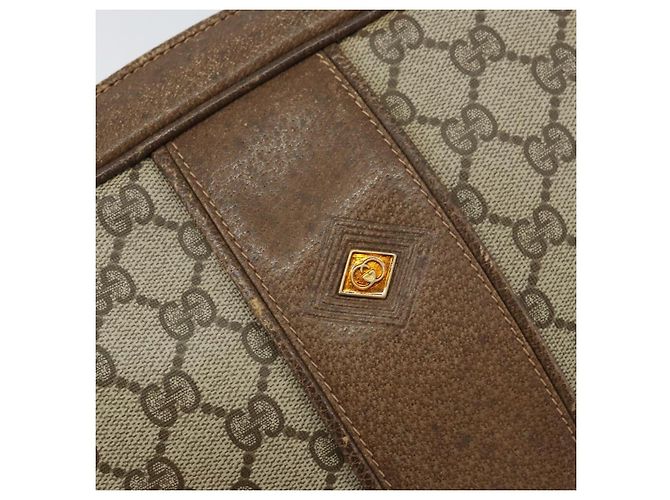 Gucci Borsa a Spalla GG Supreme PVC Beige Oro Auth ep12302 D'oro - vista 18