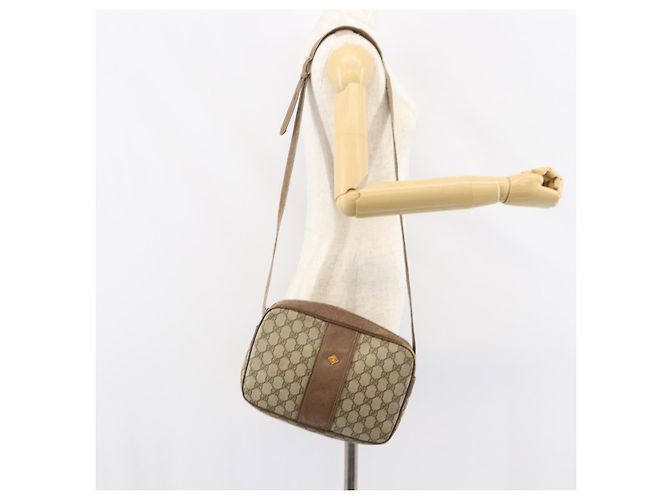 Gucci Borsa a Spalla GG Supreme PVC Beige Oro Auth ep12302 D'oro - vista 24