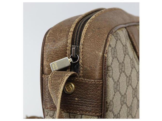 Gucci Borsa a Spalla GG Supreme PVC Beige Oro Auth ep12302 D'oro - vista 9