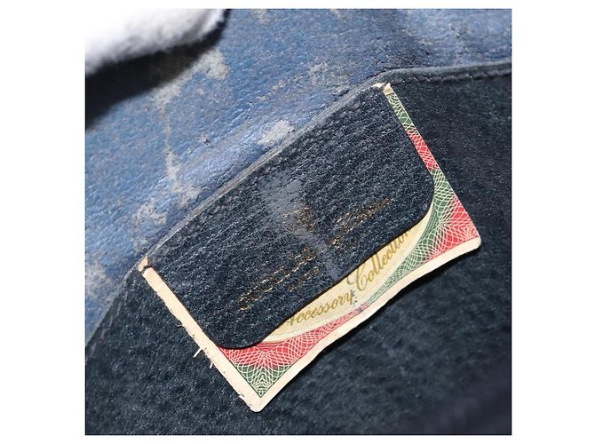 Gucci Borsa GG Supreme Sherry Line in PVC Blu Navy Oro Rosso 904 02 047 Auth ep12415 D'oro - vista 19