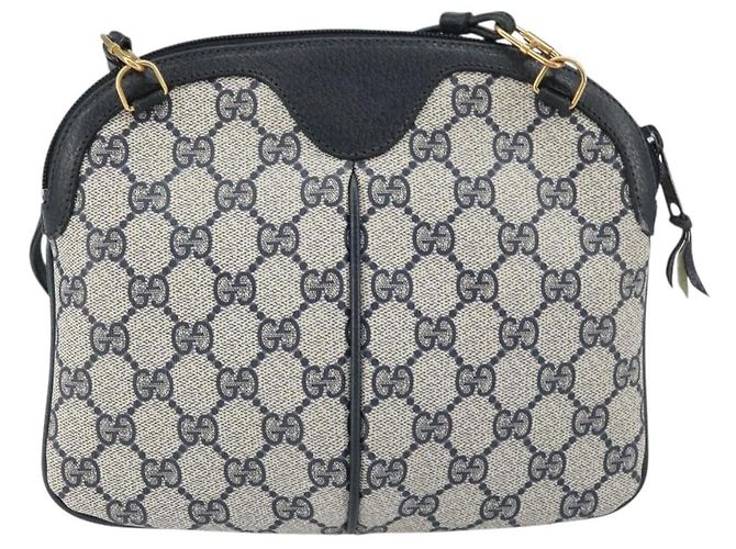 Gucci Borsa GG Supreme Sherry Line in PVC Blu Navy Oro Rosso 904 02 047 Auth ep12415 D'oro - vista 2