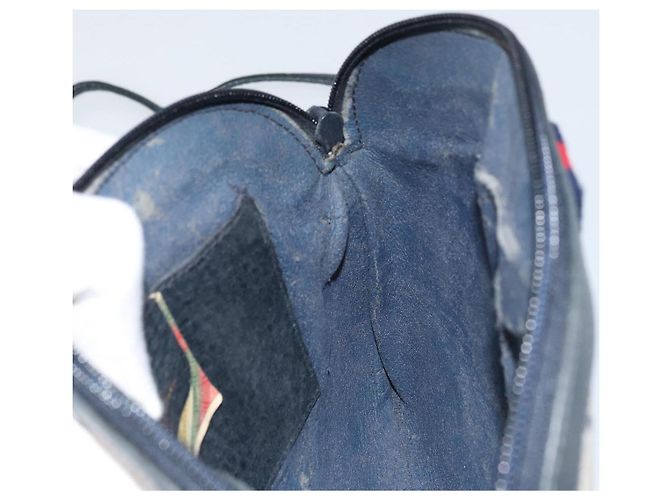 Gucci Borsa GG Supreme Sherry Line in PVC Blu Navy Oro Rosso 904 02 047 Auth ep12415 D'oro - vista 20
