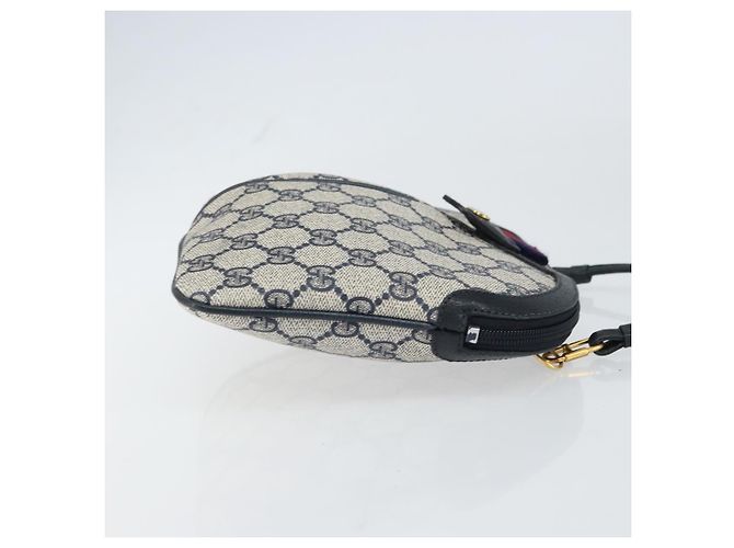 Gucci Borsa GG Supreme Sherry Line in PVC Blu Navy Oro Rosso 904 02 047 Auth ep12415 D'oro - vista 3